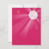 子供のディスコの球の溝のダンスの誕生会 招待状 (裏面)