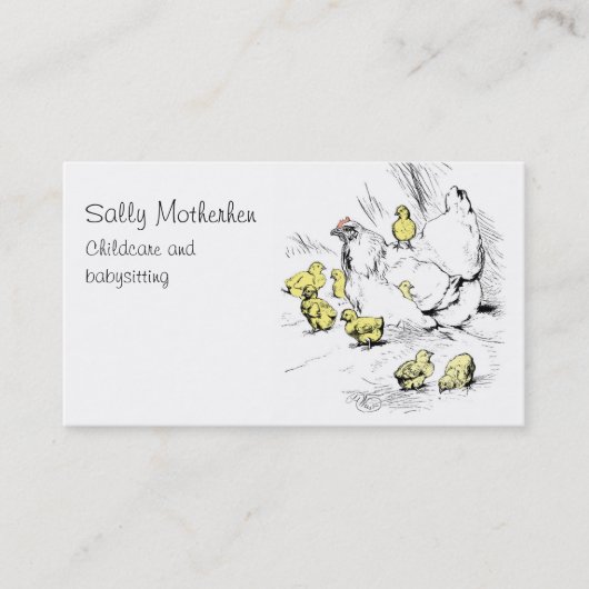 子供のデイケアの鶏およびひよこ 名刺 (正面)