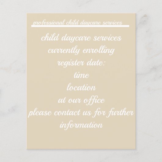 子供のデイケアサービス フライヤー (正面)