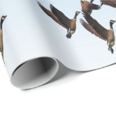 子供のデザインを一緒に飛ばしているカナダのガチョウ ラッピングペーパー (ロールコーナー)