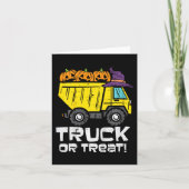 子供のトラックをダンプまたはハロウィーンのコスチューム幼児を扱う カード (正面)