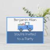 子供のトラック誕生日招待状 招待状 (スタンド正面)