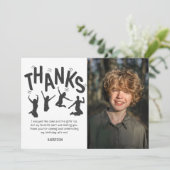 子供のトランポリンパーティー誕生日お礼 サンキューカード (スタンド正面)