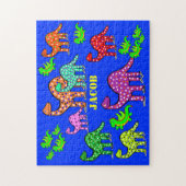 子供のドラゴン及び恐竜はパーソナライズなギフトを困惑させます ジグソーパズル (縦)