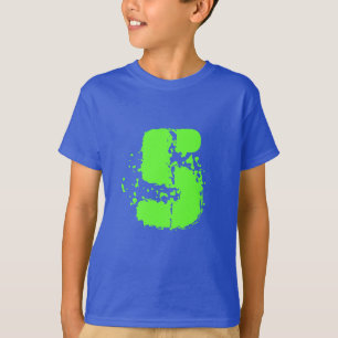 子供のネオン緑の第5誕生日のワイシャツ の年齢5 Tシャツ