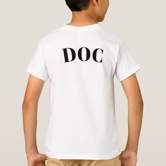 子供のノベルティドーターのラボコートグラフィックシャツ Tシャツ (裏面)