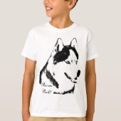 子供のハスキーなワイシャツの救助犬の子供のハスキーなTシャツ Tシャツ (正面)