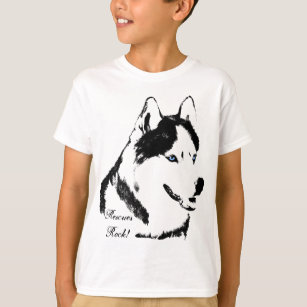 子供のハスキーなワイシャツの救助犬の子供のハスキーなTシャツ Tシャツ