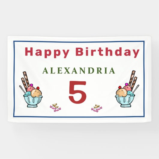 子供のハッピーバースデーパーティーおもしろい個人用 横断幕 (横)