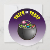 子供のハロウィンお菓子をもらいにくるパーティーの招待状 招待状 (裏面)