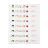 子供のハロウィンの衣裳のパーティの招待状 ラップアラウンドラベル (シート)