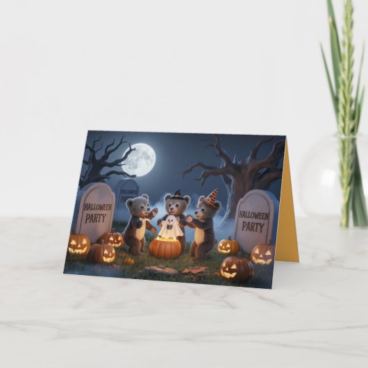 子供のハロウィンパーティーの招待状 カード (正面)