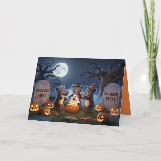 子供のハロウィンパーティーの招待状 カード (正面)