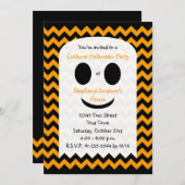 子供のハロウィンパーティー招待状 ハロウィンのゴースト 招待状 (正面/裏面)