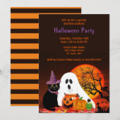 子供のハロウィンパーティー招待状 招待状 (正面/裏面)