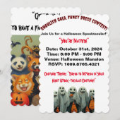 子供のハロウィン仮装パーティー 招待状 (正面/裏面)