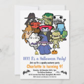 子供のハロウィン誕生日パーティー 招待状 (正面)