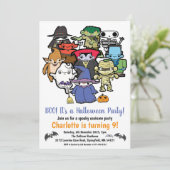 子供のハロウィン誕生日パーティー 招待状 (スタンド正面)