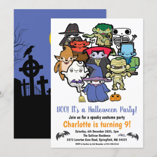 子供のハロウィン誕生日パーティー 招待状