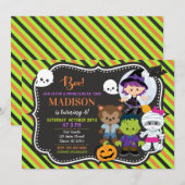 子供のハロウィン誕生日招待状 招待状 (正面/裏面)