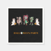 子供のハロウィーンの不気味な スタンダードカクテルナプキン (正面)