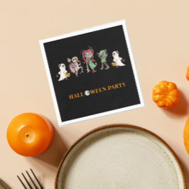 子供のハロウィーンの不気味な スタンダードカクテルナプキン