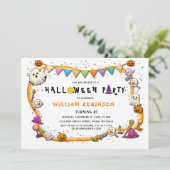 子供のハロウィーン誕生日パーティーの招待状 招待状 (スタンド正面)