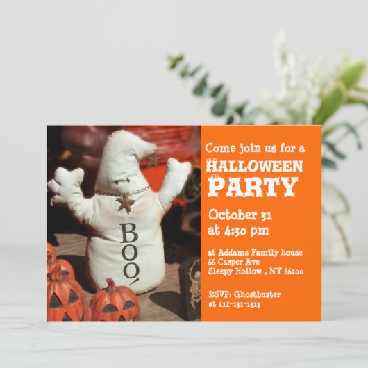 子供のハローウィンパーティの招待状の幽霊のブーイング 招待状 (スタンド正面)