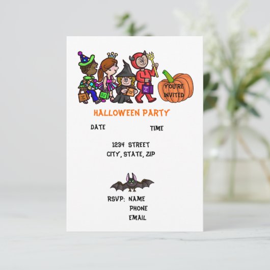 子供のハローウィンパーティ招待状 招待状 (スタンド正面)