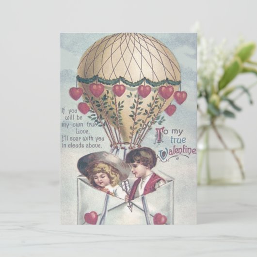 子供のハートのホットエアバルーンウェディング招待状 招待状 (スタンド正面)