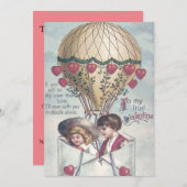 子供のハート ホットエアバルーン ウェディング 招待状 (正面/裏面)