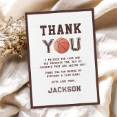 子供のバスケットボール水彩誕生日パーティー サンキューカード