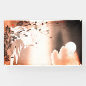 子供のバナー日本の用うさぎ&ムーンプリント 横断幕 (横)