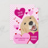 子供のバレンタインカード 学校 クラスルーム 大好きな友達へ サンキューカード (正面/裏面)