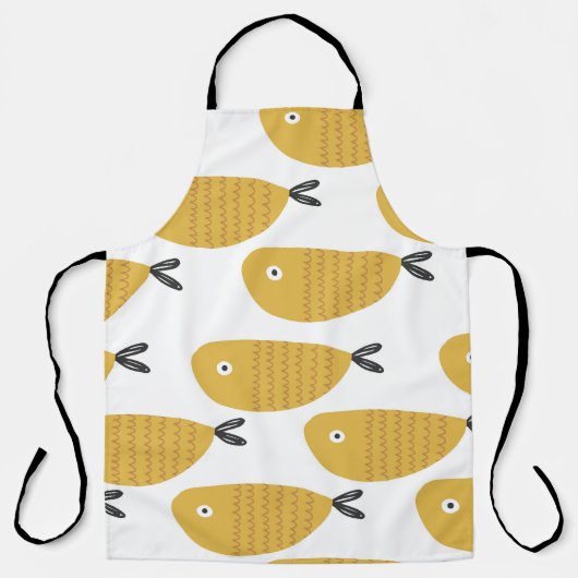 子供のパターンおもしろい、魚。 エプロン (正面)