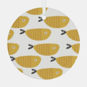子供のパターンおもしろい、魚。 ガラスオーナメント (裏面)