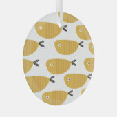 子供のパターンおもしろい、魚。 ガラスオーナメント (正面右)