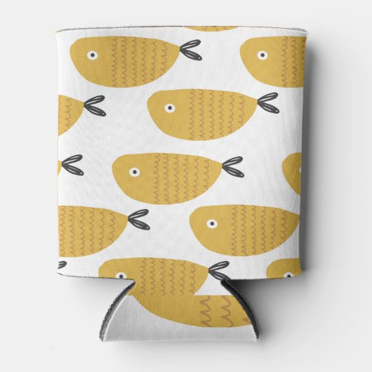 子供のパターンおもしろい、魚。 缶クーラー (正面)