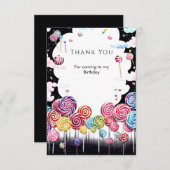 子供のパラダイスキャンディランド誕生日 サンキューカード (正面/裏面)