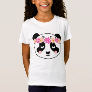 子供のパンダのワイシャツ-小さな女の子のかわいいパンダの上 Tシャツ