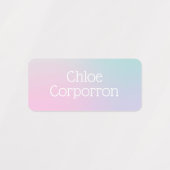 子供のパーソナライズされた名前ラベルピンク紫とティール（緑がかった色） ラベル (デザイン2)