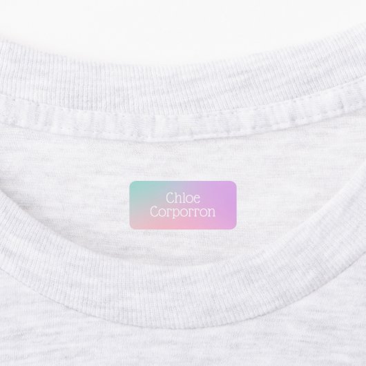 子供のパーソナライズされた名前ラベルピンク紫とティール（緑がかった色） ラベル (貼付)