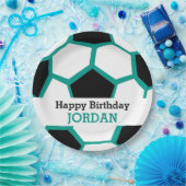 子供のパーソナライズなサッカーのハッピーバースデーのスポーツ ペーパープレート (パーティー)