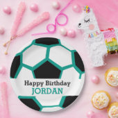 子供のパーソナライズなサッカーのハッピーバースデーのスポーツ ペーパープレート (パーティー)