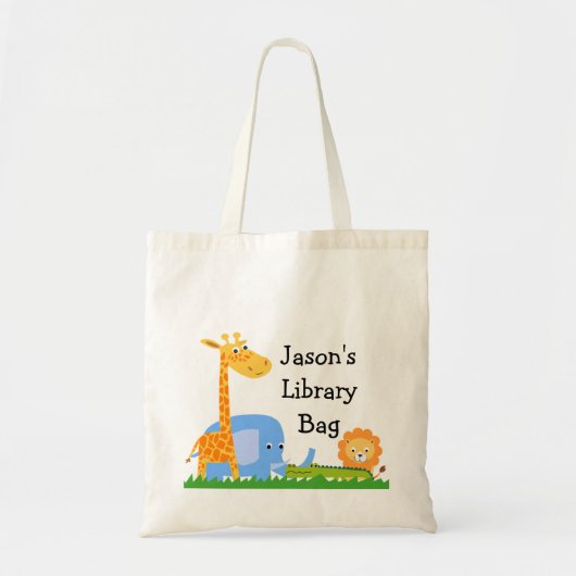 子供のパーソナライズなサファリ動物のトートバック トートバッグ (正面)