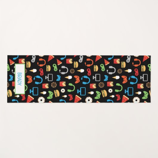 子供のパーソナライズなビデオゲームの技術のパーティーのゲーマー ヨガマット (正面(横))