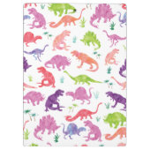 子供のパーソナライズな水彩画の恐竜の紫色のピンク クリップボード (裏面)