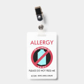 子供のパーソナライズな酪農場のアレルギーの緊急事態 バッジ (Front with Clip)