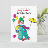 子供のパーティの招待状おもしろいピエロバルーン傘 (スタンド正面)