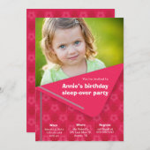 子供のパーティの招待状上の睡眠-果実 招待状 (正面/裏面)